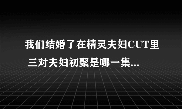 我们结婚了在精灵夫妇CUT里 三对夫妇初聚是哪一集 就是一起去参加颁奖典礼的那一集 还有玩游戏