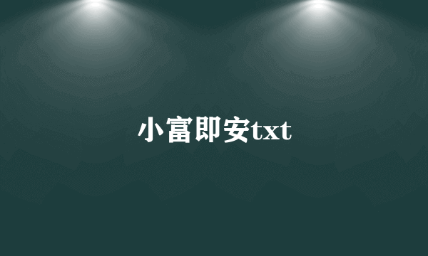 小富即安txt