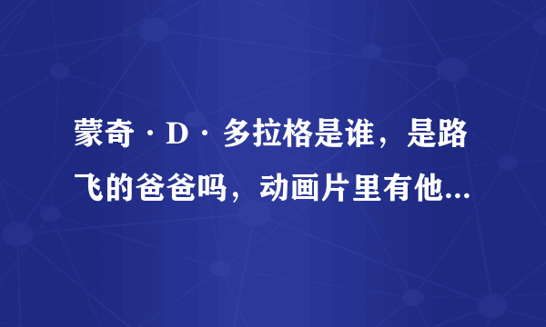 蒙奇·D·多拉格是谁，是路飞的爸爸吗，动画片里有他的图象吗，在多少集啊