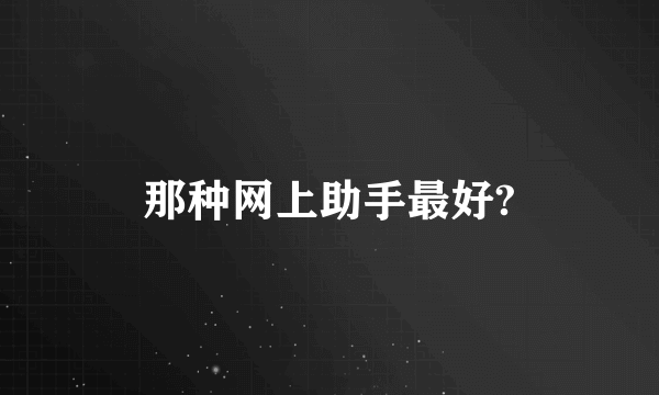 那种网上助手最好?