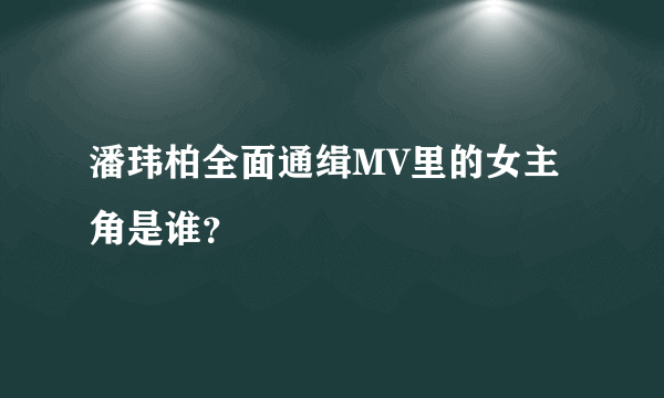 潘玮柏全面通缉MV里的女主角是谁？