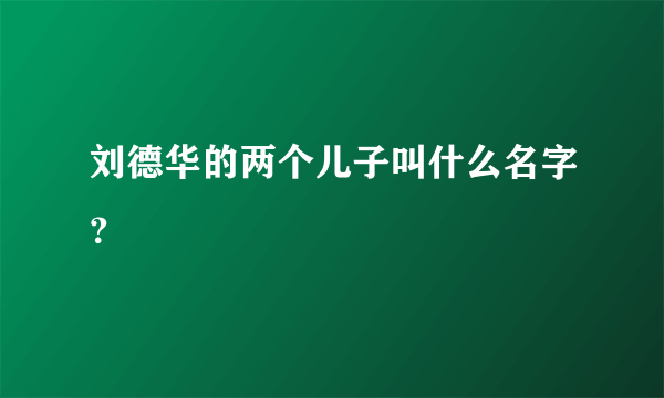 刘德华的两个儿子叫什么名字？