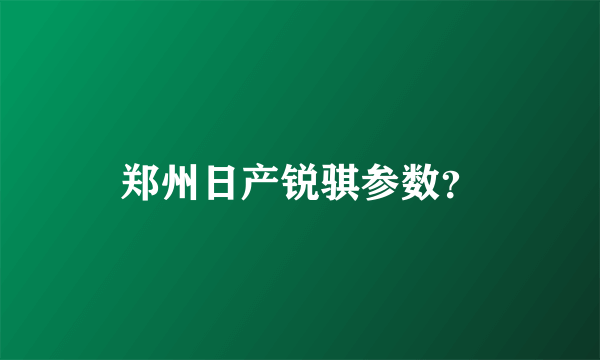 郑州日产锐骐参数？