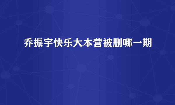 乔振宇快乐大本营被删哪一期