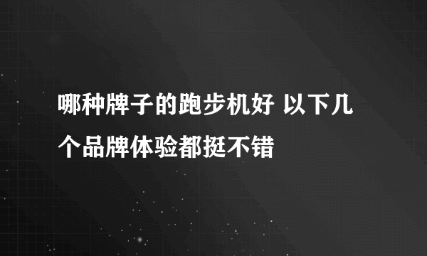 哪种牌子的跑步机好 以下几个品牌体验都挺不错