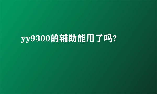 yy9300的辅助能用了吗?