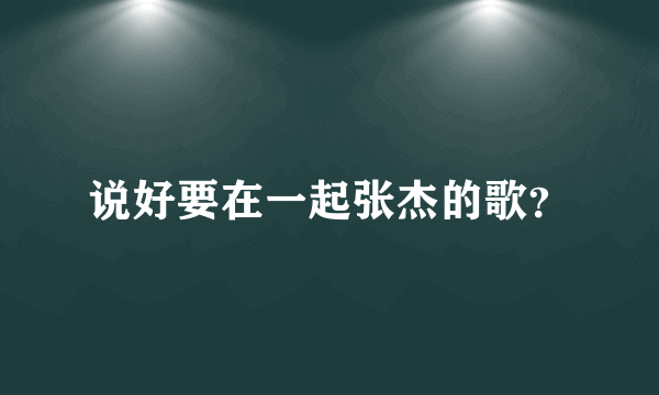 说好要在一起张杰的歌？