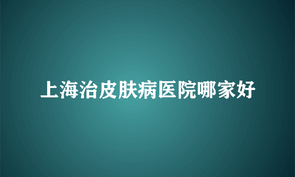 上海治皮肤病医院哪家好