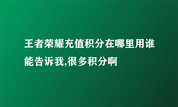 王者荣耀充值积分在哪里用谁能告诉我,很多积分啊