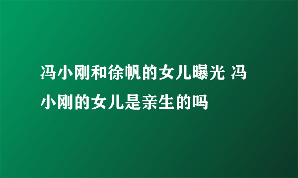 冯小刚和徐帆的女儿曝光 冯小刚的女儿是亲生的吗