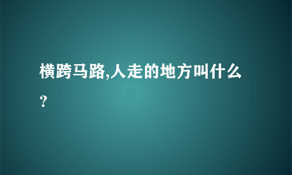 横跨马路,人走的地方叫什么？