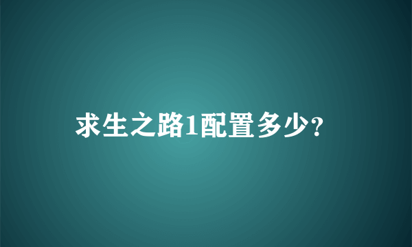 求生之路1配置多少？