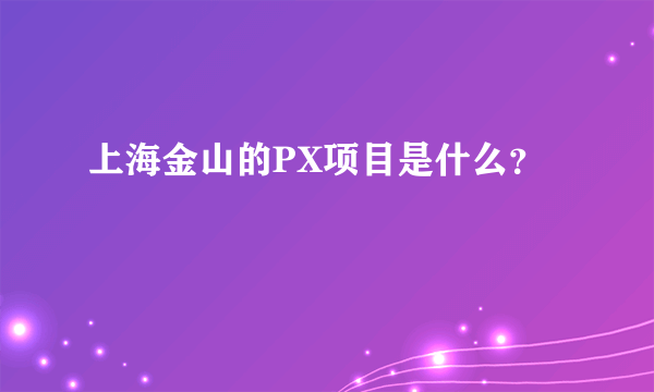 上海金山的PX项目是什么？