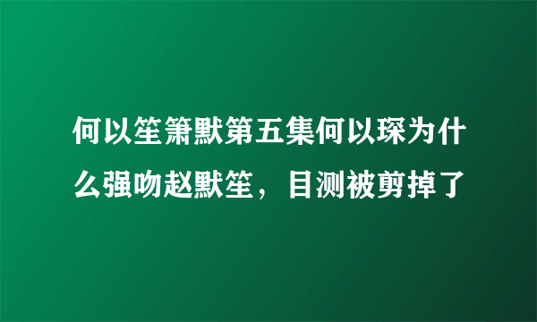 何以笙箫默第五集何以琛为什么强吻赵默笙，目测被剪掉了