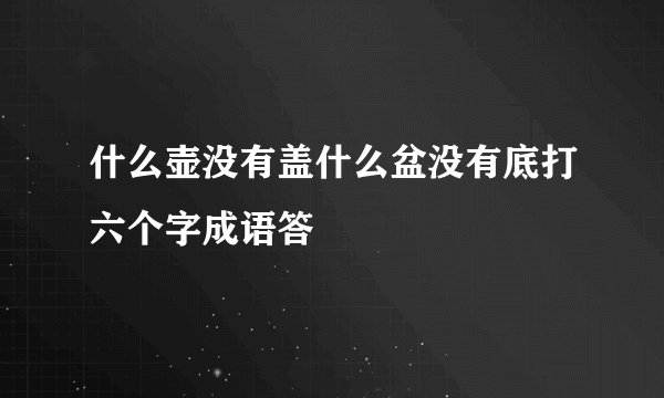 什么壶没有盖什么盆没有底打六个字成语答