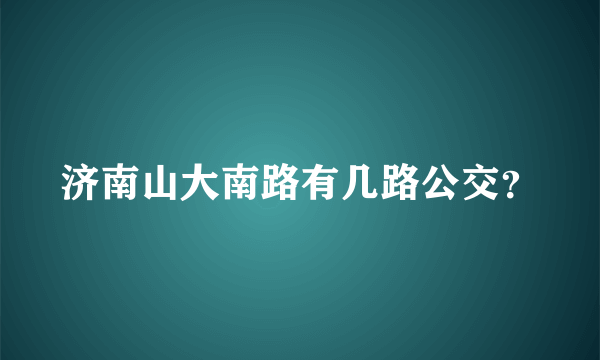 济南山大南路有几路公交？