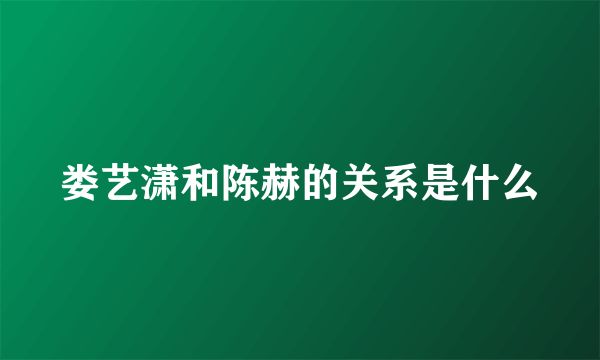 娄艺潇和陈赫的关系是什么