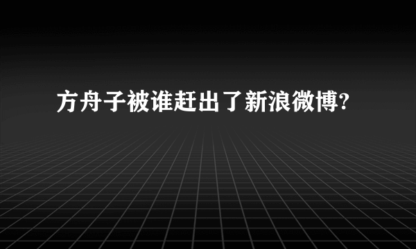 方舟子被谁赶出了新浪微博?