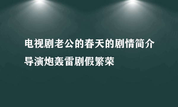 电视剧老公的春天的剧情简介导演炮轰雷剧假繁荣