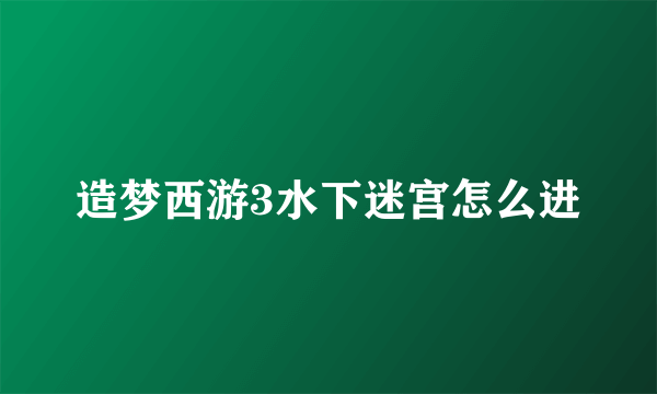 造梦西游3水下迷宫怎么进