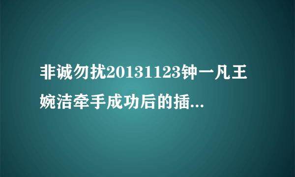 非诚勿扰20131123钟一凡王婉洁牵手成功后的插曲是什？