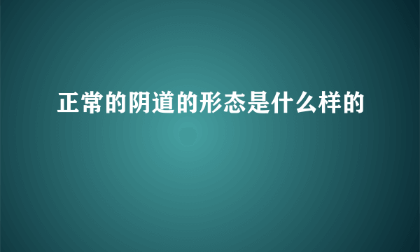 正常的阴道的形态是什么样的