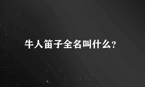 牛人笛子全名叫什么？