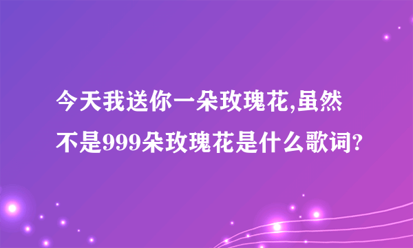 今天我送你一朵玫瑰花,虽然不是999朵玫瑰花是什么歌词?