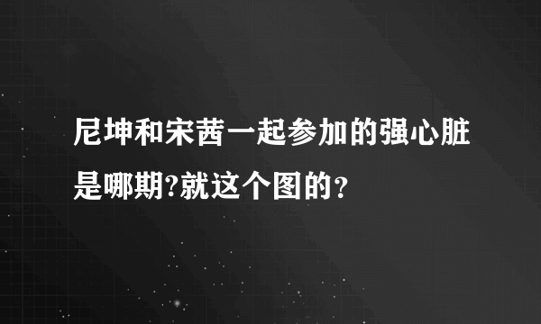 尼坤和宋茜一起参加的强心脏是哪期?就这个图的？