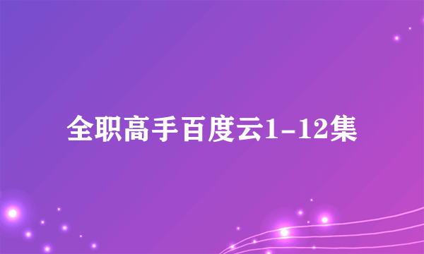 全职高手百度云1-12集