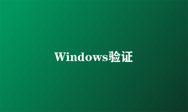 Windows验证