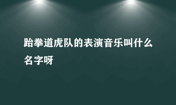 跆拳道虎队的表演音乐叫什么名字呀