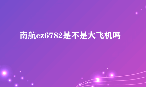 南航cz6782是不是大飞机吗