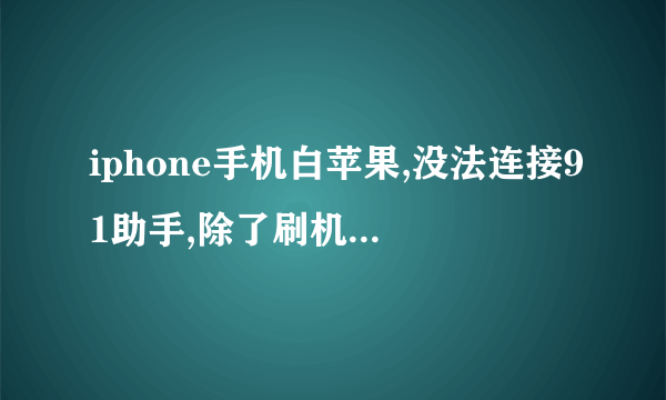 iphone手机白苹果,没法连接91助手,除了刷机还有别的办法么?