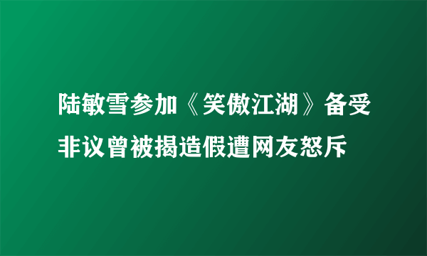 陆敏雪参加《笑傲江湖》备受非议曾被揭造假遭网友怒斥