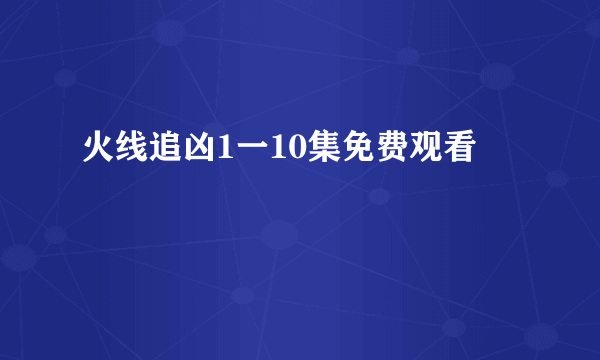 火线追凶1一10集免费观看