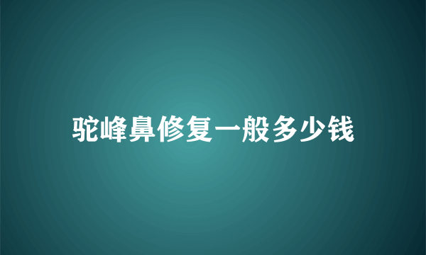 驼峰鼻修复一般多少钱