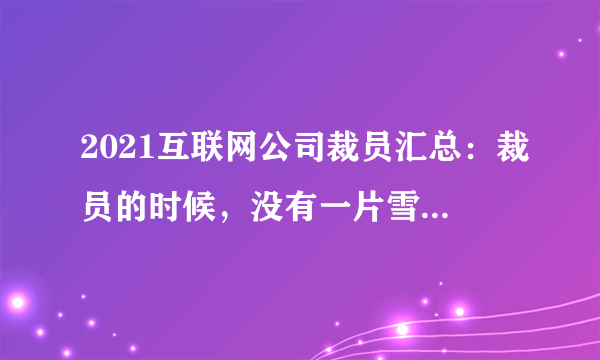 2021互联网公司裁员汇总：裁员的时候，没有一片雪花是无辜的