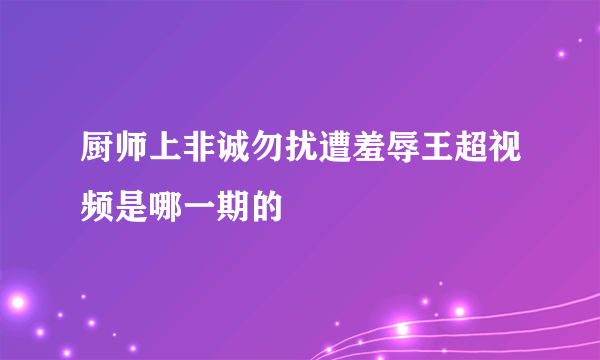 厨师上非诚勿扰遭羞辱王超视频是哪一期的