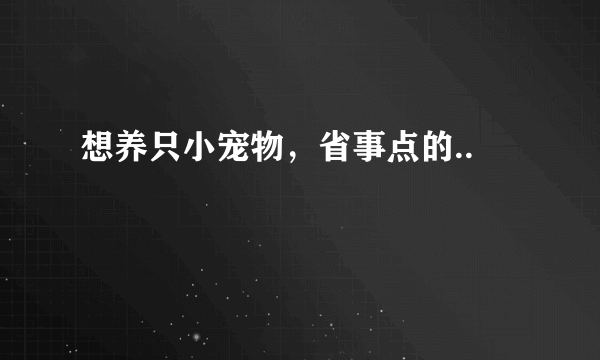 想养只小宠物，省事点的..