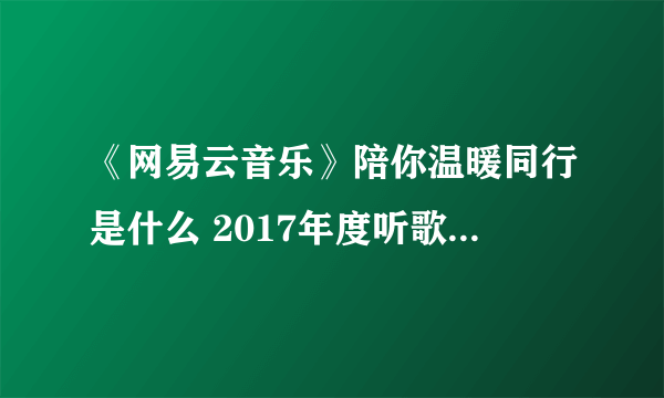 《网易云音乐》陪你温暖同行是什么 2017年度听歌报告在哪