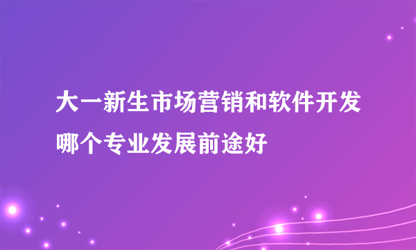 大一新生市场营销和软件开发哪个专业发展前途好