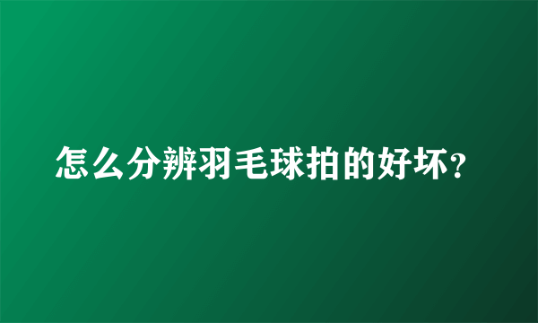 怎么分辨羽毛球拍的好坏？