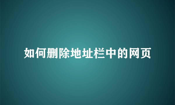 如何删除地址栏中的网页