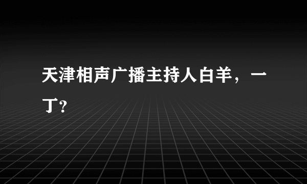 天津相声广播主持人白羊，一丁？