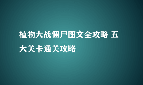 植物大战僵尸图文全攻略 五大关卡通关攻略