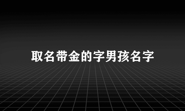 取名带金的字男孩名字