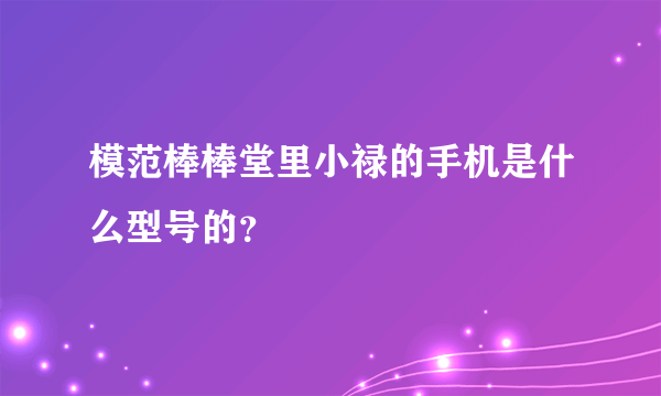 模范棒棒堂里小禄的手机是什么型号的？