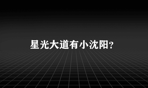 星光大道有小沈阳？