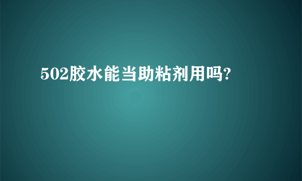 502胶水能当助粘剂用吗?